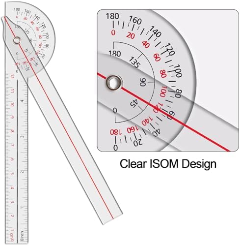 OIIKI 1 PCS Goniometer 6 inch, 180 Degree (Plastic)