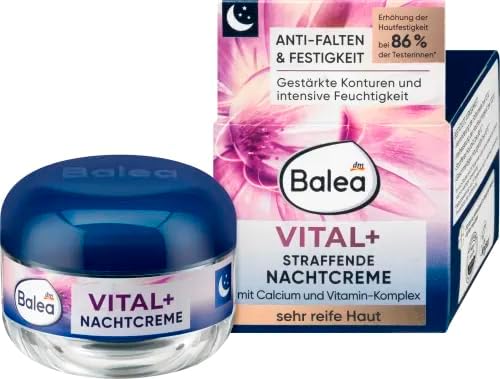Balea Vital+ Intensive Night Cream for Very Mature Skin (55+ to 70+) with Calcium & Royal Jelly - Not Tested on Animals - 50ml by dm balea