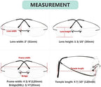 Eyekepper Titanium Rimless Reading Glasses Readers Men Women Gunmetal +0.00