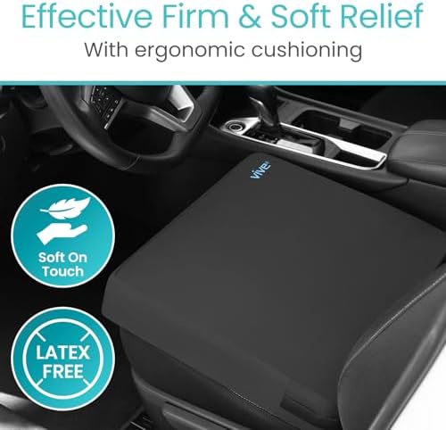 Vive Wheelchair Cushion - Wheel Chair Cushions for Senior, Pressure Relief - Wheelchair Pad, Wheelchair Seat Cushion, Foam for Office Chairs, Car, Lightweight, Portable, Easy to Clean (2")