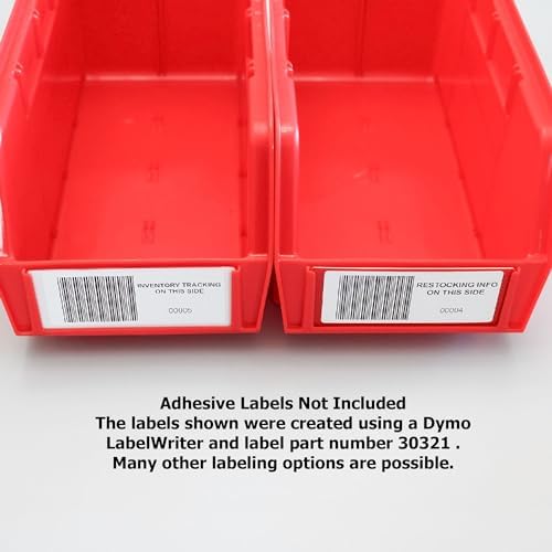(12-Pack) Kanban Label Inserts compatible with Akro-Mils Akro Bins, Large Size, Alternative to P/N 29302 Clear Protective Plastic Label Holders for 30348, 30358