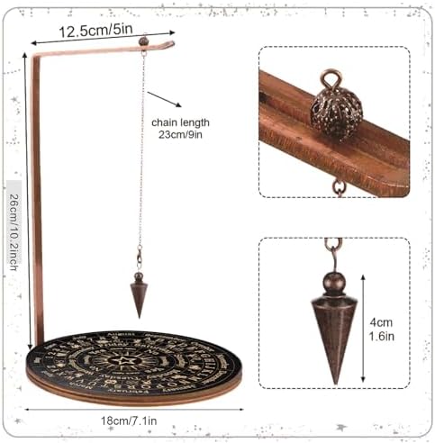 Pendulum Stand, Copper, Round, Multipurpose Pendulum Holder Stand, Witch Organizer for Meditation, D