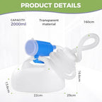 2000ML Portable Urinals for Men, Mens Urinal Bottle Spill Proof for Seniors, Male 63" Large Thick Pee Bottles with Long Tube and Lid for Hospital Car Home Toilet Travel Camping (White)