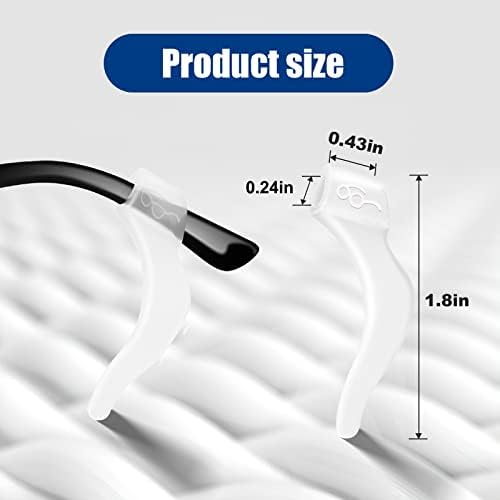 Eyeglass Ear Grips -20 Pairs eye glasses ear grippers Anti-slip Holder, Silicone Ear Hook, eyeglasses ear grip Sleeve Retainer for Sports Glasses, Sunglasses Reading Glasses