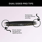 F.A.R.A.H. Z-Tweeze Professional Stainless Steel Dual Ended Precision Tweezers Galaxy Gold Style with Slanted and Pointed Tips