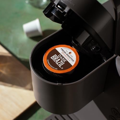 Fresh Roasted Coffee, Dark Brazil, Med-Dark Roast, 72 Pods for K Cup Brewers