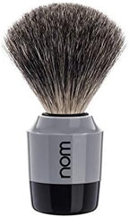 NOM Marten shaving brush | Pure Badger Shave Brush for Shaving soaps and creams | exfoliating shaving brush | Grey handle