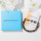 Healing Crystal Triple Protection Bracelet 8mm Crystal Beaded Bracelet for Women Men Natural Stones of Tiger Eye, Hematite, Black Obsidian Handmade Gemstone Reiki Spiritual Jewelry Gifts