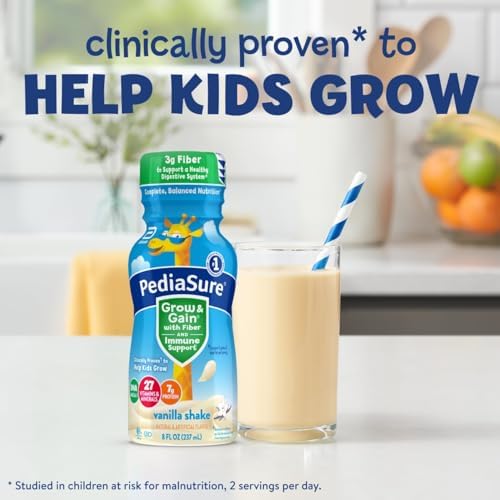 PediaSure, Grow & Gain Fiber Shake, Vanilla, 48 oz (pack of 6)