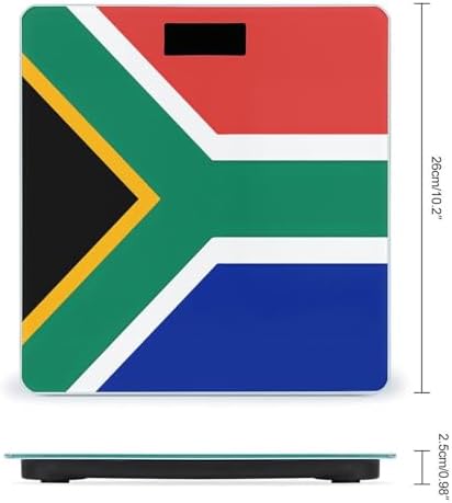 South Africa Flag Scale with LCD Precision Weighing Scales Sturdy Tempered Glass Weight Scales Easy-to-Read Anti-Slip Weight Digital Bathroom Scale for Daily