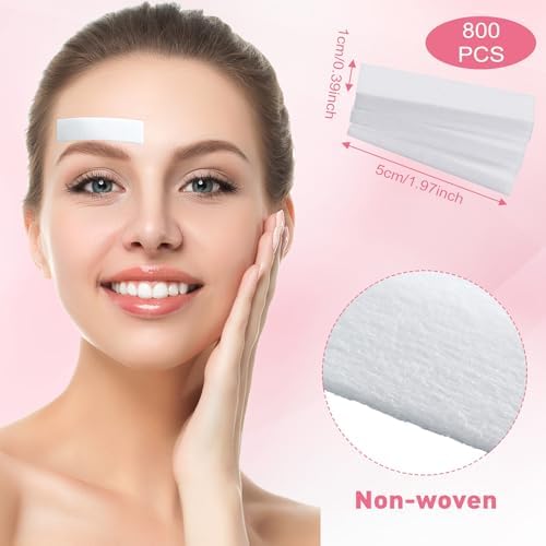 800 Pcs Non Woven Waxing Strips Hair Removal Wax Paper Facial and Body Epilating Strips for Girls Women Men