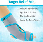 Vive Ankle Ice Pack Wrap - Foot Cold/Hot Compression Brace - Adjustable Freeze Support for Cooling/Heating Achilles Injuries, Tendonitis, Plantar Fasciitis, Sore Feet, Inflammation, Muscle Sprain