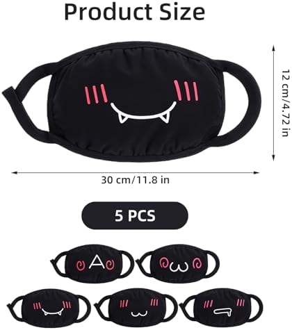 Cute Cat Face Mask, Kawaii Cotton Mouth Masks Reusable Washable Face Mask Anti-Dust Anime Masks for Women Men
