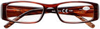 Eyekepper 5-Pack Spring Hinges Rectangular Eyeglasses Brown (Brown Stripe,+0.00)