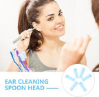 NOLITOY Ear Cleansing Accessories Set - 6Pcs Visible Ear Wax Remover with Silicone Soft Tips and Metal Spoon for Home Use