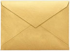 LUXPaper Lee Bar A7 Baronial Invitation Envelopes | Pointed Flap | 5 1/4" x 7 1/4" | Gold Metallic | 80lb. Text | 50 Qty