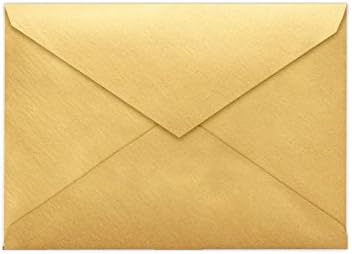 LUXPaper Lee Bar A7 Baronial Invitation Envelopes | Pointed Flap | 5 1/4" x 7 1/4" | Gold Metallic | 80lb. Text | 50 Qty
