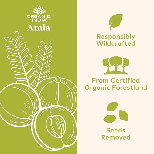 ORGANIC INDIA Amalaki Herbal Vitamin Supplement - Immune Support, Vitamin C, Vegan, Gluten-Free, Kosher, Ayurvedic, Antioxidant, USDA Certified Organic, Non-GMO - 90 Capsules