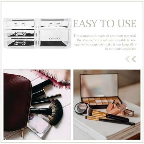 KOMBIUDA Stackable Makeup Organizer Drawer, Jewelry Holder and Cosmetic Storage Box, Plastic Dressing Table Makeup Container for Bathroom and Desktop Use