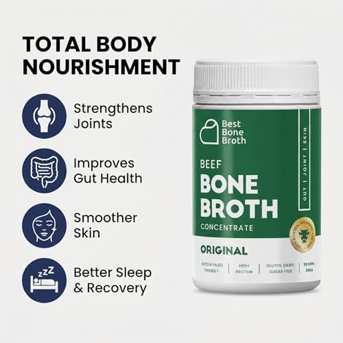 Grass-Fed Beef Bone Broth Concentrate | Help Improve Joints, Skin, & Gut | Liquid Collagen Amino Acids | Keto, High Protein, Gluten Free | 35 Servings / 2.25 Gallons | Australian Beef