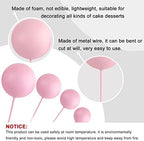 ASTARON 32 Pcs Ball Cake Topper Decorations Mini Balloons Cake Topper Sticks Foam Balls Cake Picks Cake Topper Balls Cake Decorations for Wedding Party Birthday Cake Decorating (Pink Gold)