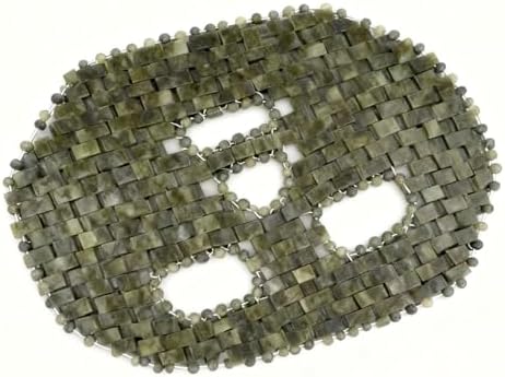 Natural Jade Sleep Mask Facial Eye Cooling Stone Massage Tools for Puffy Eyes Dark Circles (Green)
