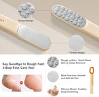 Double-Sided Stainless Steel Foot File, Foot Callus Remover & Foot Scrubber, Professional Pedicure Tool for Dry & Wet Feet, Fast Hard Skin & Dead Skin Remover with Non-Slip Grip, Orange