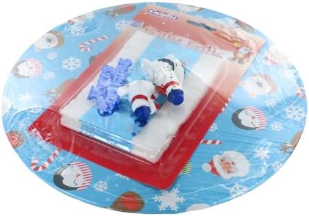 Culpitt Snowman Christmas Cake Kit, 10" Festive Cake Board, Silver Cake Frill, and Cake Toppers Including Snowmen and Blue Merry Christmas Plaque - 6 Piece Set