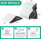 4PCS Wedge Pillow Set for After Surgery, Orthopedic Bed Wedge Pillow for Back Pain Relief, Sitting Up in Bed, Acid Reflux, Adjustable Post Surgery Pillows for GERD, Snoring, White/Grey