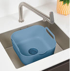 ReBorn - Recycled Washing Up Bowl - Kitchen Dish Wash & Drain - Large Carry Handles - Integrated Plug - Useful Pour Spout - 9 litres Capacity - Made in Britain (Avon Blue)