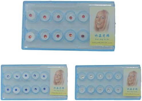 DENTIMICA Dental Tooth Gems Decoration DIY Professional Tooth Crystal Kit Teeth Jewelry for Reflective Teeth Ornament Decor 10Pcs/Box (White)