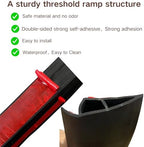 1/2"~3/5" Height Threshold Ramps for doorways, Rubber Threshold,Floor Transition Strip Self Adhesive,Door Threshold, Wheelchair Ramp (39inch,Black)