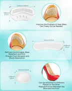 10PCS High Heel Inserts for Women, Silicone Ball of Foot Cushions Heel Grips Liner Metatarsal Pads for Women Shoes Too Big, Anti Slip Heel Pads, Foot Pain Relief and Comfort