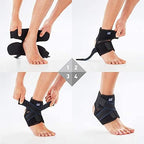 LP SUPPORT 757CA Extreme Ankle Support Brace Wrap - Support and Compression for Weak or Injured Ankles - Hook and Loop Closure (Black - Free size)