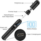 Nose Hair Trimmer, Rechargeable Cordless Painless Ear Eyebrow Trimming Tool Dual Edge Blades Razor Easy Cleansing with LED Light for Man Woman