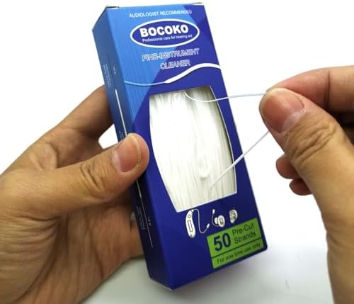 50 Count Hearing Aid Cleaner Ready-to-Use Stands Effective Thread-Fine Instrument Cleaning Kits for Hearing Devices (50)