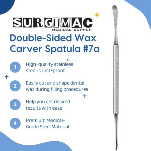 Surgimac Dental Wax Spatula – Double-Sided Wax Carver Spatula - Stainless Steel Carving Spatula #7a with Periosteal Elevator Standard Handle – Dental Instruments