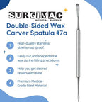 Surgimac Dental Wax Spatula – Double-Sided Wax Carver Spatula - Stainless Steel Carving Spatula #7a with Periosteal Elevator Standard Handle – Dental Instruments