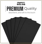Party Solids Black Dinner Napkins Disposable 8" x 4" Folded - 40 Pcs 2 Ply Black Napkins Disposable Paper Guest Towels for Bathrooms, Dinners, Everyday Parties & Party Supplies