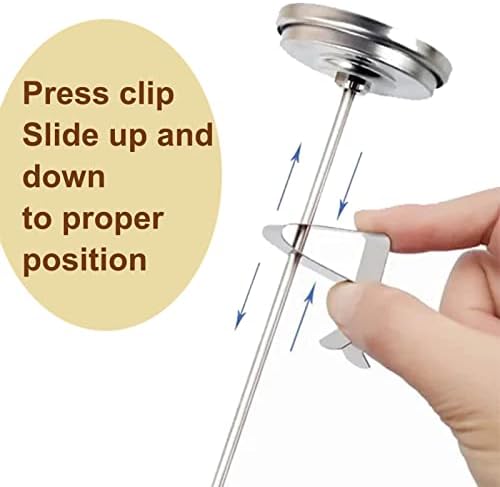 Milk Frothing Thermometer for Coffee Chocolate - Cappuccino Frothy Milk Foam Stainless Steel Thermometer for 12 Oz, 20 Oz and 32 Oz Espresso Steaming Pitchers 2" Dail 5" Stem