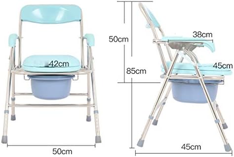 Multifunctional Bedside Commode Seat Shower/Potty Chair Portable Toilet 3-in-1 Height Adjustable with Handles and Bucket Support Tool-Free Assembly