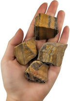 3-5Pcs Tiger's Eye Natural Raw Crystals 1''-2'' Rough Stones Rocks for Tumbling Polishing Cabbing Gemstones Crystals and Healing Stones for Wicca Reiki,Fountian Rocks for Decorations (Tiger's Eye)