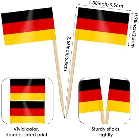AhfuLife 100 Pcs European 24 Countries Toothpick Flags, Mini European Flag Cupcake Toppers, Different Countries Flags Cocktail Picks for Eurovision Decorations Party Supplies