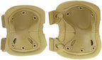 QWORK Tactical Combat Knee and Elbow Protective Pads Sets for Outdoor Paintball Game Cycling Skateboarding