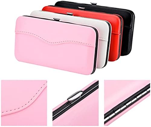 Small Tweezers Case for Eyelash Extensions, PU Leather Empty Tweezers Storage Bag, Portable Travel Case for Eyelash Grafting Extension Makeup Tools Scissors Lash Brush (Red)