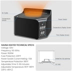 Upgraded Hot Air Sauna, Portable Dry Wind Saunas with 660nm Red Light Lamp, Time & 165℉ Temperature Remote Control, Upgraded Comfortable Chair