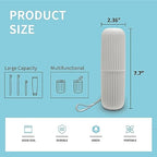 Sunenlyst 2Pcs Travel Toothbrush Holder, Portable Toothbrush Case for Traveling, Camping, Business Trip and School, Multifuction Plastic Toothbrushes Toothpaste Set with Two Colors（Length：7.7"