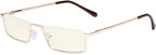 Eyekepper Computer Glasses,UV420 Protection Blue Light Filter,Half-rim Eyeglasses,Gold