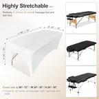 Spa Bed Cover Professional Lash Bed Cover Stretchy Massage Table Cover Beauty Bed Protective Topper, Excellent for Lash Extension, Spa, Massage, Beauty Salon, Wax, Tattoo Bed and Table (White)