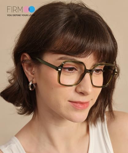 Firmoo Blue Light Blocking Glasses for Women/Men Anti Eyestrain Computer Eyeglasses Square Frame
